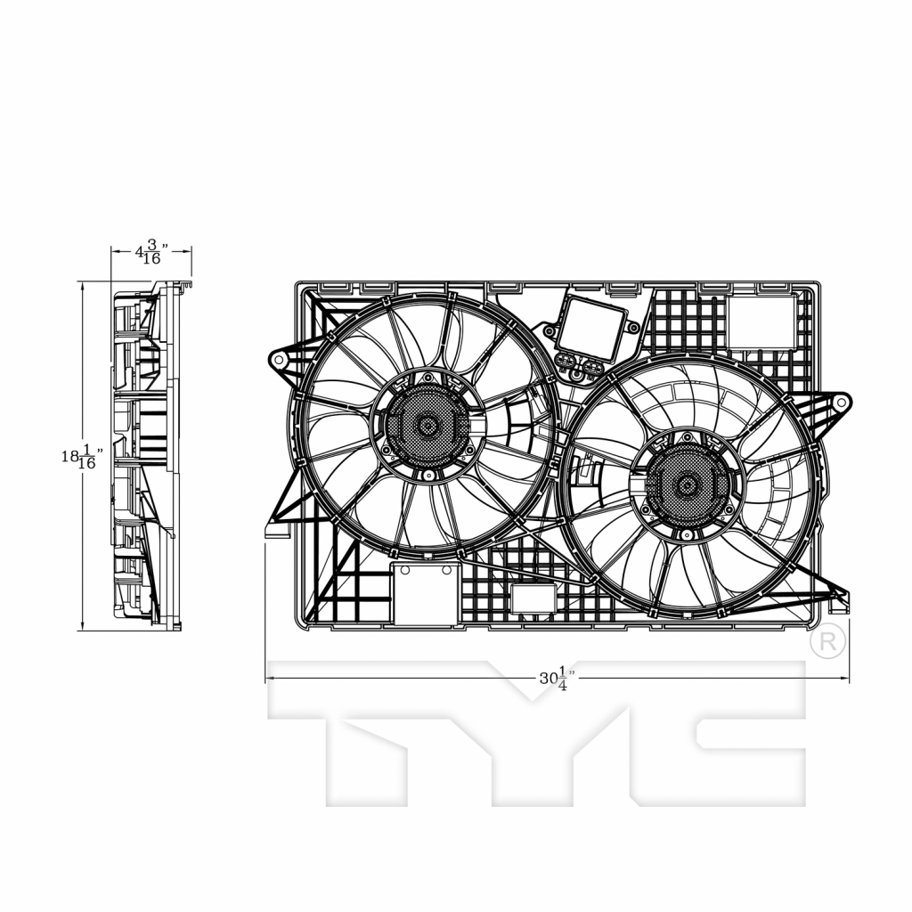 For Jeep Cherokee Radiator Cooling Fan 20142019 3.2L w/Fan Control