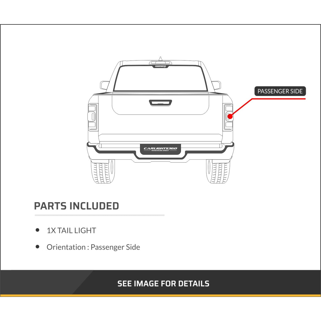 TO2801193 Fits 2014-2021 Toyota Tundra Rear Tail Light Passenger Side  w/Bulbs