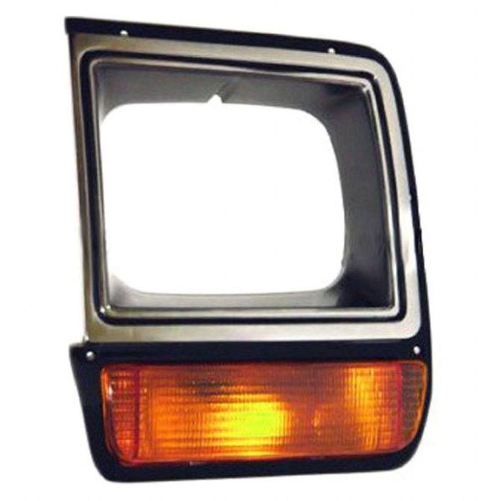 For Dodge D150/D250/D350 1986-1990 Driver Side Headlight Bezel | Chrome/Black